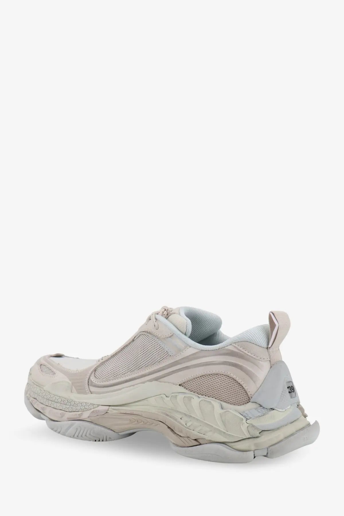 Balenciaga women’s triple s2 beige and gray layered mesh sneaker with chunky sculpted sole and nylon inserts white