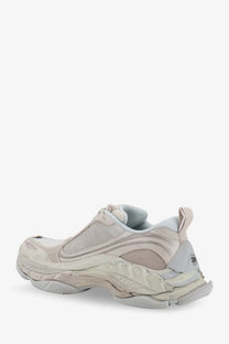 Balenciaga women’s triple s2 beige and gray layered mesh sneaker with chunky sculpted sole and nylon inserts white