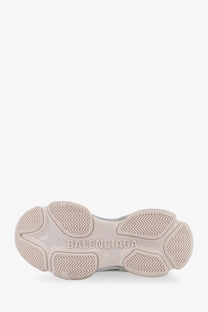 Balenciaga women’s triple s2 gandient sneakers in mesh and nylon purple with glossy beige rubber sole and embossed branding