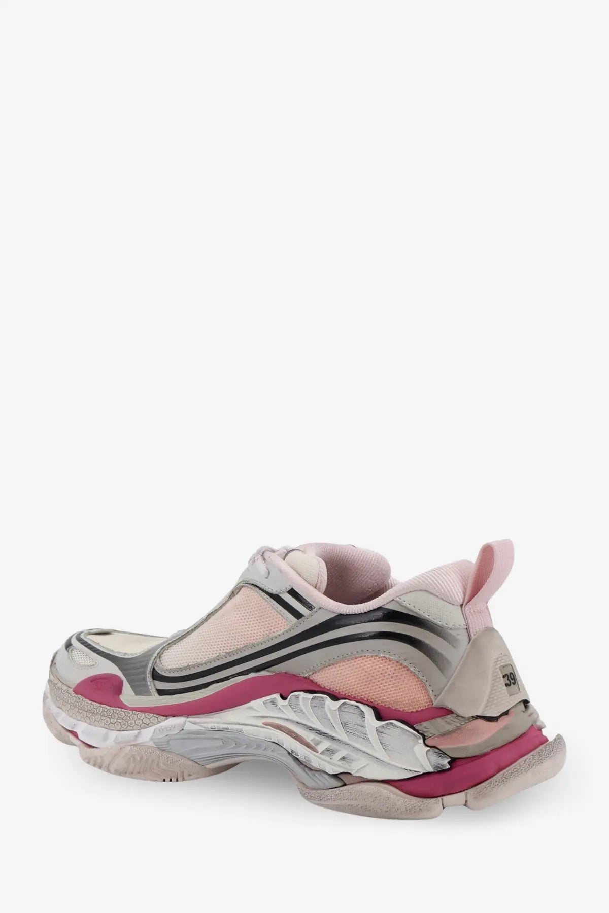 Balenciaga women’s triple s2 gandient sneakers in purple mesh and nylon with pink and gray chunky layered design