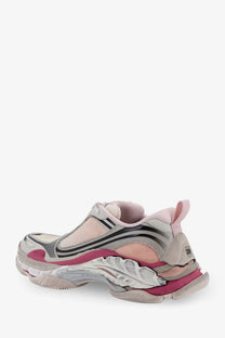 Balenciaga women’s triple s2 gandient sneakers in purple mesh and nylon with pink and gray chunky layered design
