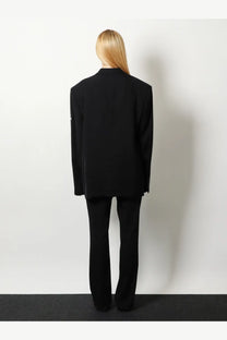 Balenciaga women’s washed sb viscose blazer in black with oversized fit and structured shoulders