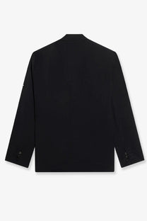 Balenciaga women’s washed SB viscose black tailored blazer with sleek minimalist design and subtle cuff buttons