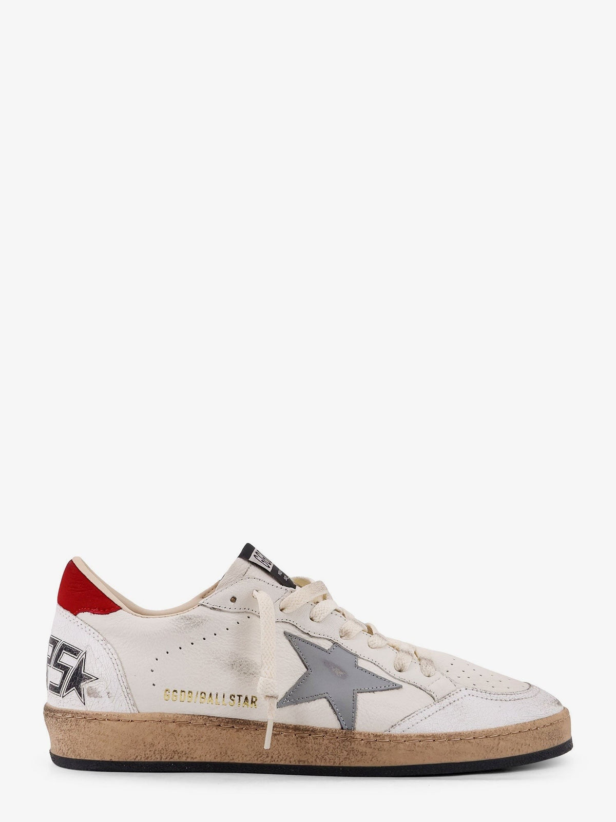 Golden Goose Men's Ball Star Distressed Leather Sneakers White