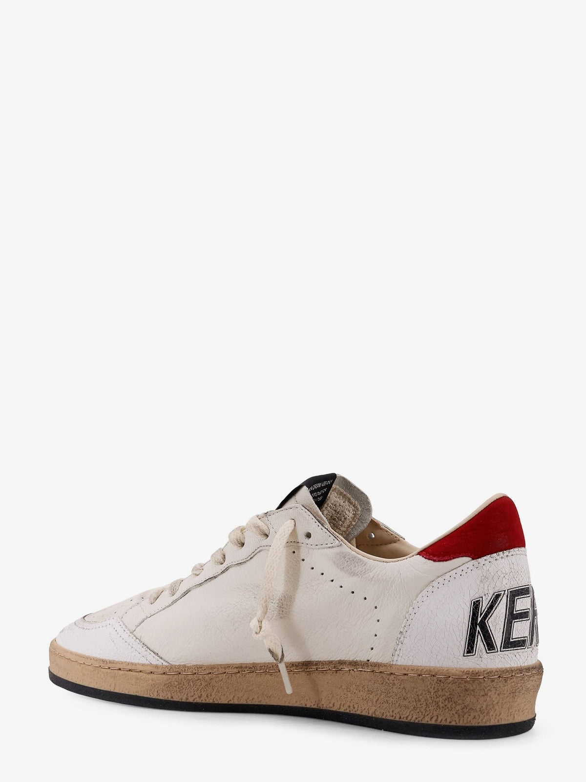 Golden Goose Men's Ball Star Distressed Leather Sneakers White, view 3