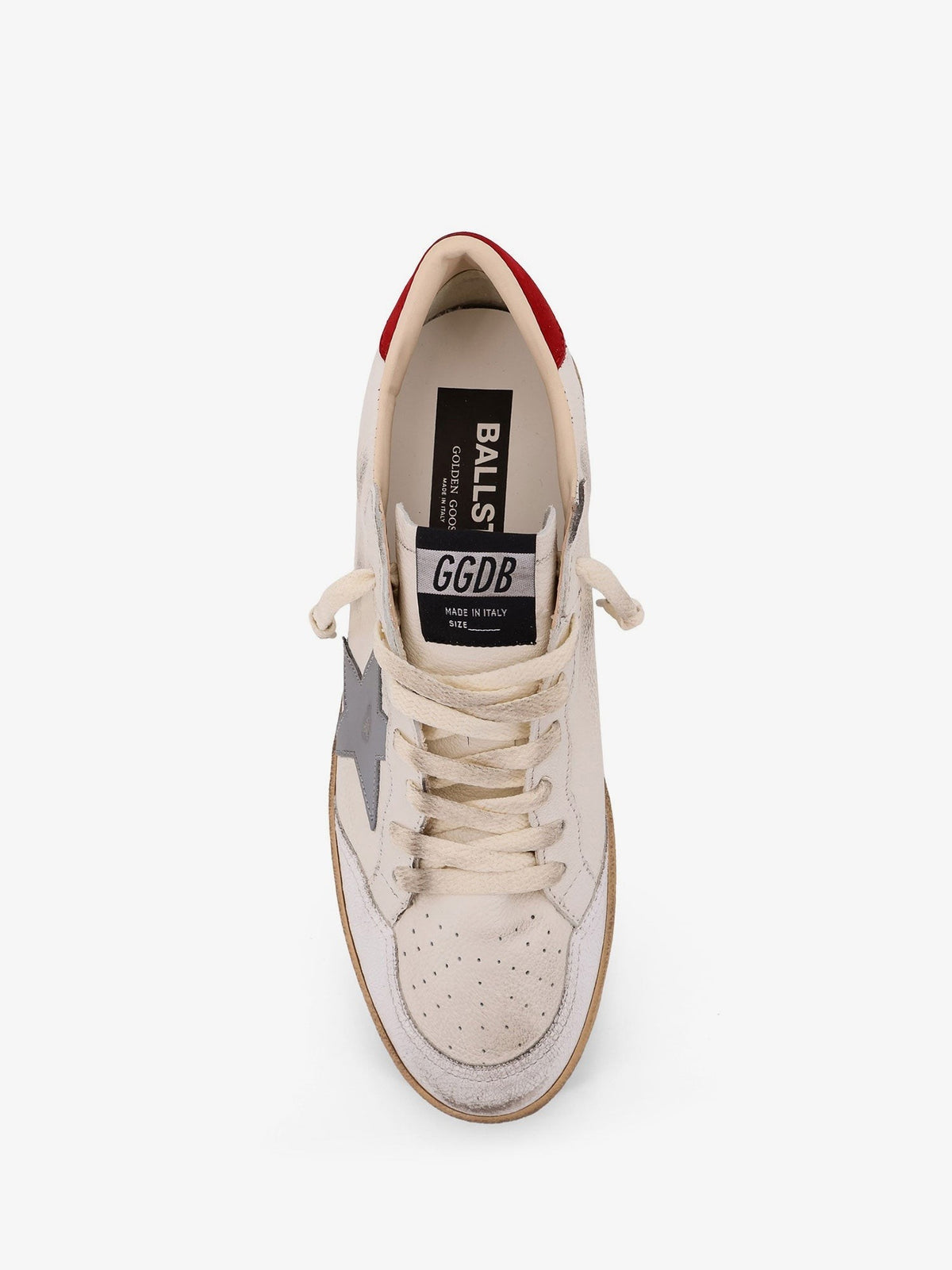 Golden Goose Men's Ball Star Distressed Leather Sneakers White, view 5