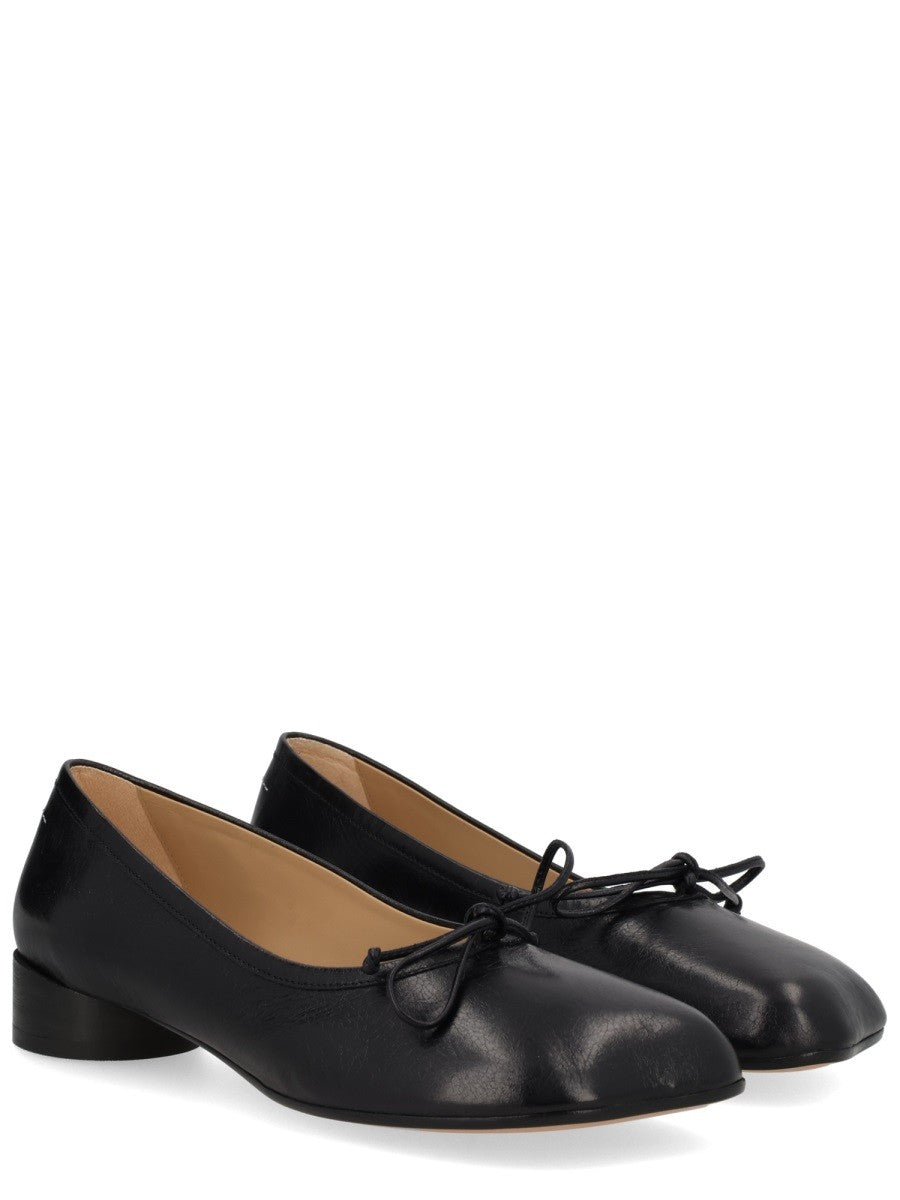 MM6 Maison Margiela Women's Leather Anatomica Ballet Flats Black, view 2