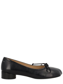 MM6 Maison Margiela Women's Leather Anatomica Ballet Flats Black