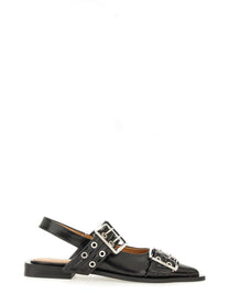 Ganni Women's Ballerina Con Fibbia Black