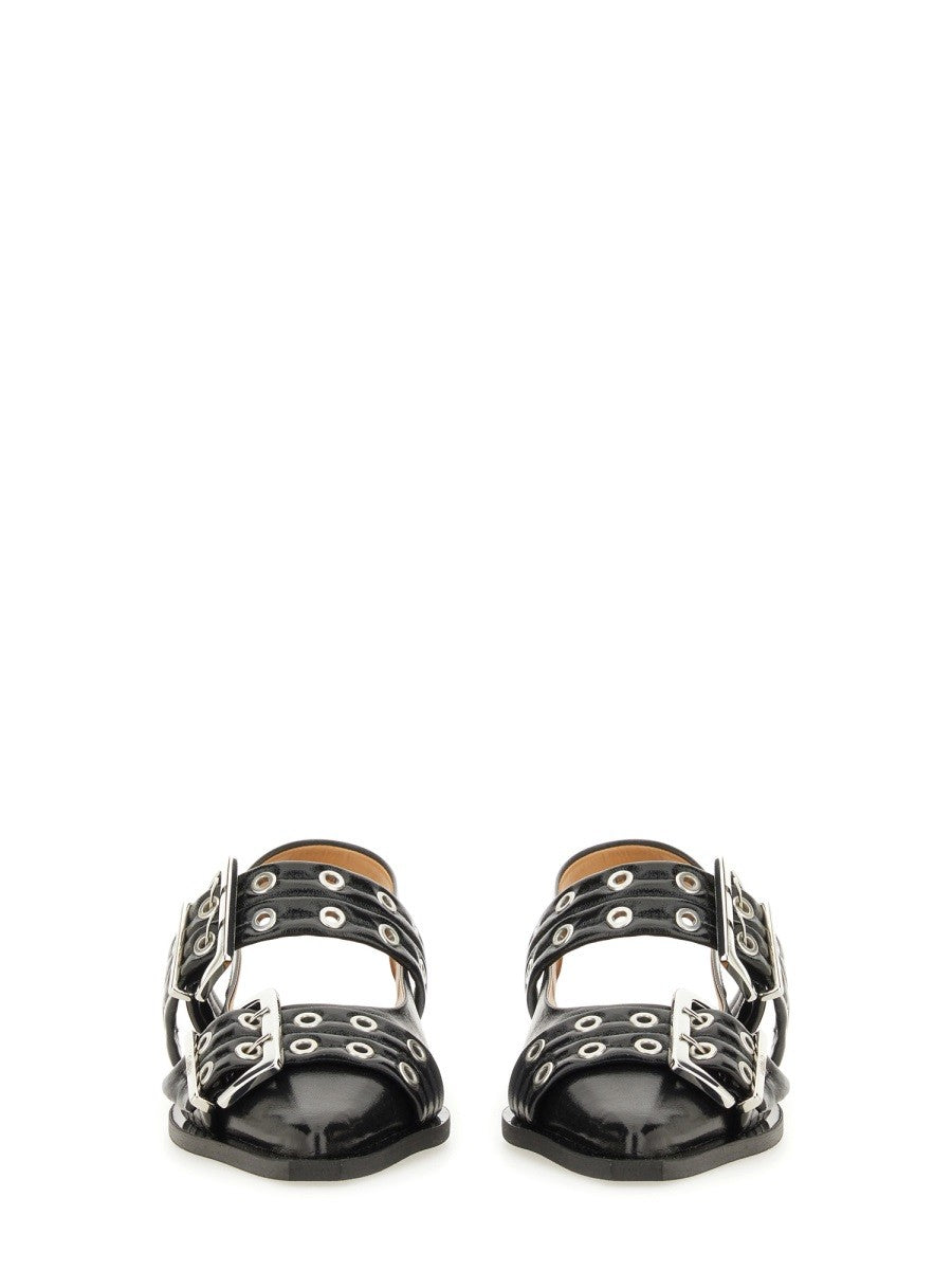Ganni Women's Ballerina Con Fibbia Black