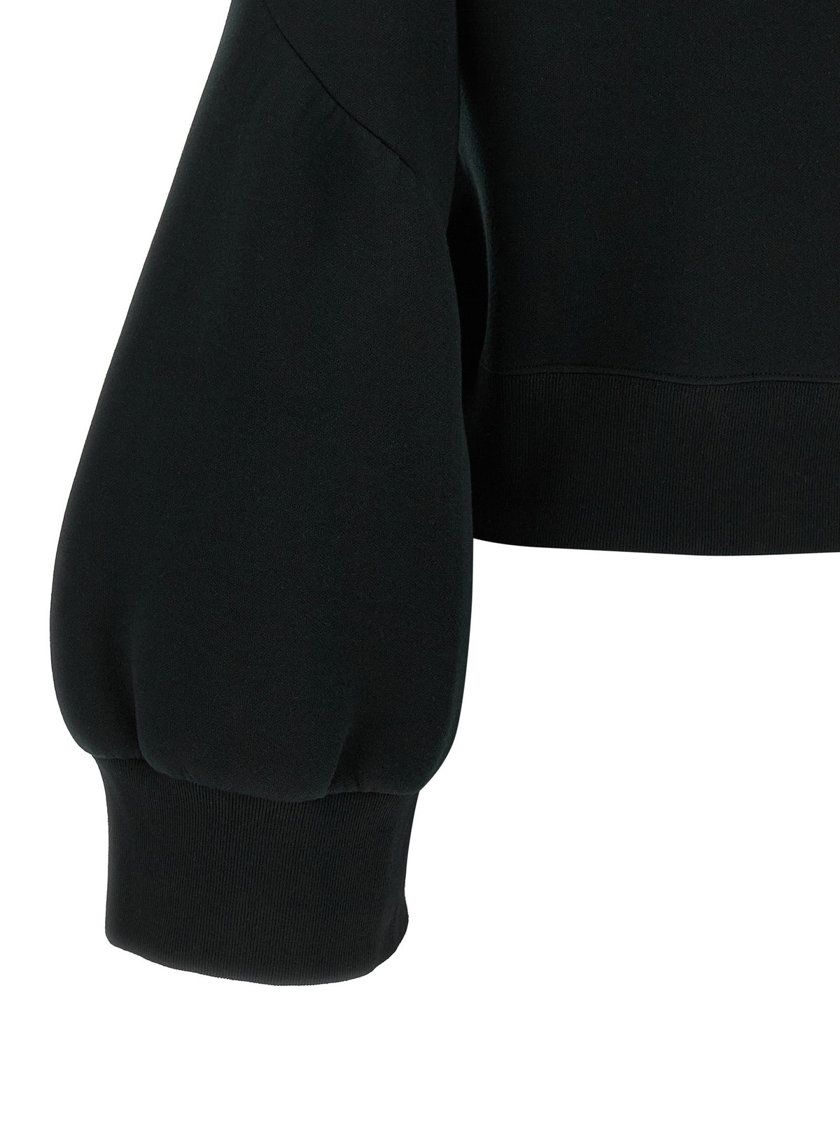 Sacai Women's Sponge Sweat Cotton Blend Sweater Black