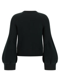 Sacai Women's Sponge Sweat Cotton Blend Sweater Black