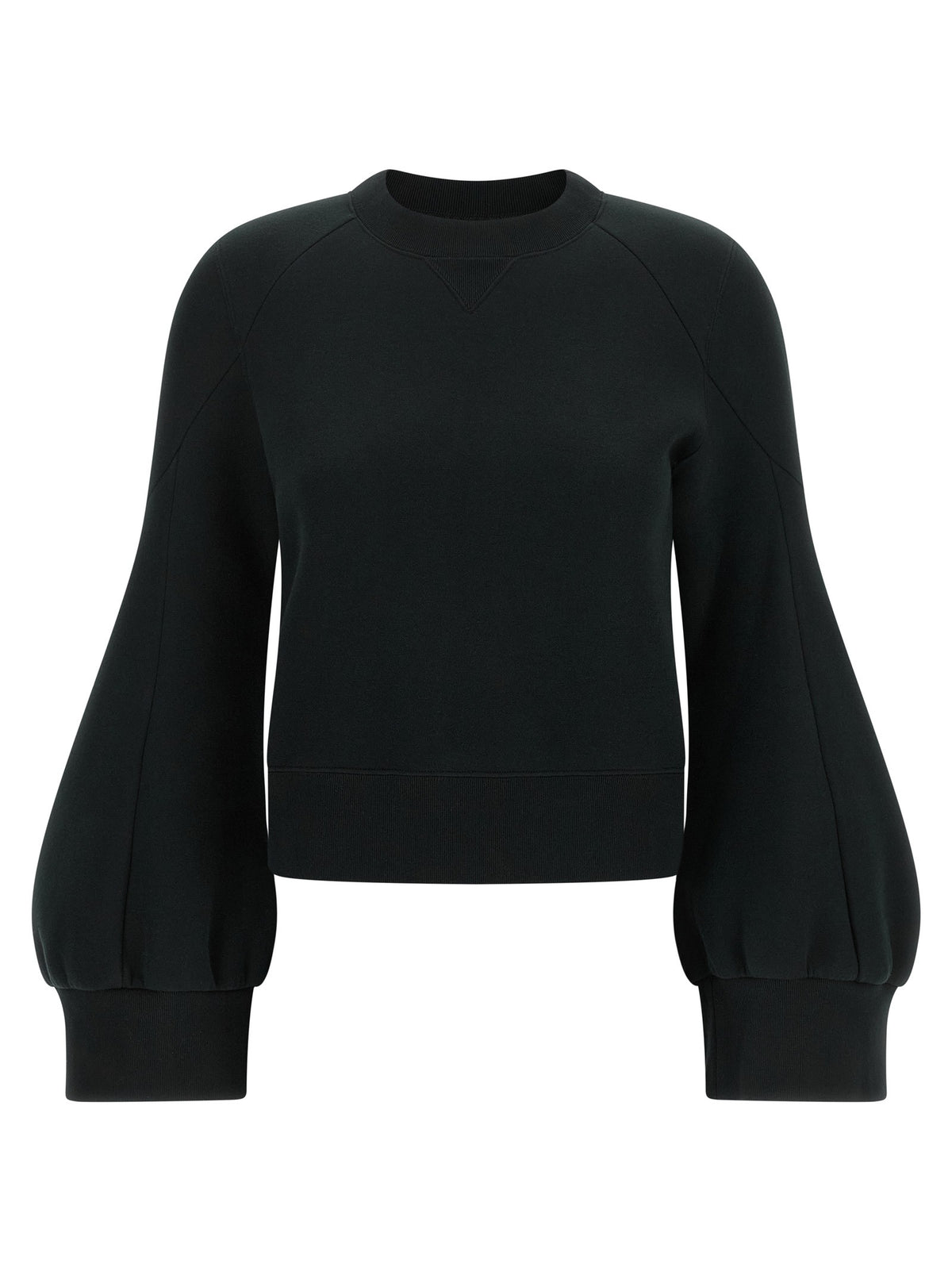 Sacai Women's Sponge Sweat Cotton Blend Sweater Black
