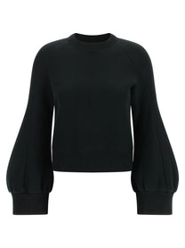 Sacai Women's Sponge Sweat Cotton Blend Sweater Black