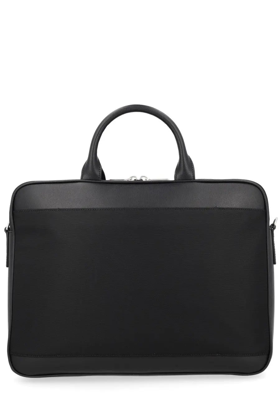 Bally men’s Cartella Vogel black briefcase in leather and nylon with top handle for professional use