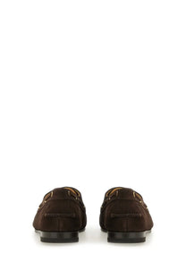 Brown suede loafers with gold-tone hardware and classic moccasin design in bally men’s moccasin pathy brown