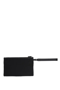 Bally men’s pochette code black black nylon wristlet with silver-toned zipper and matching strap