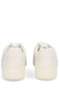 Bally men’s raise sneaker white cream-colored platform sneaker with smooth leather upper and subtle stitching details