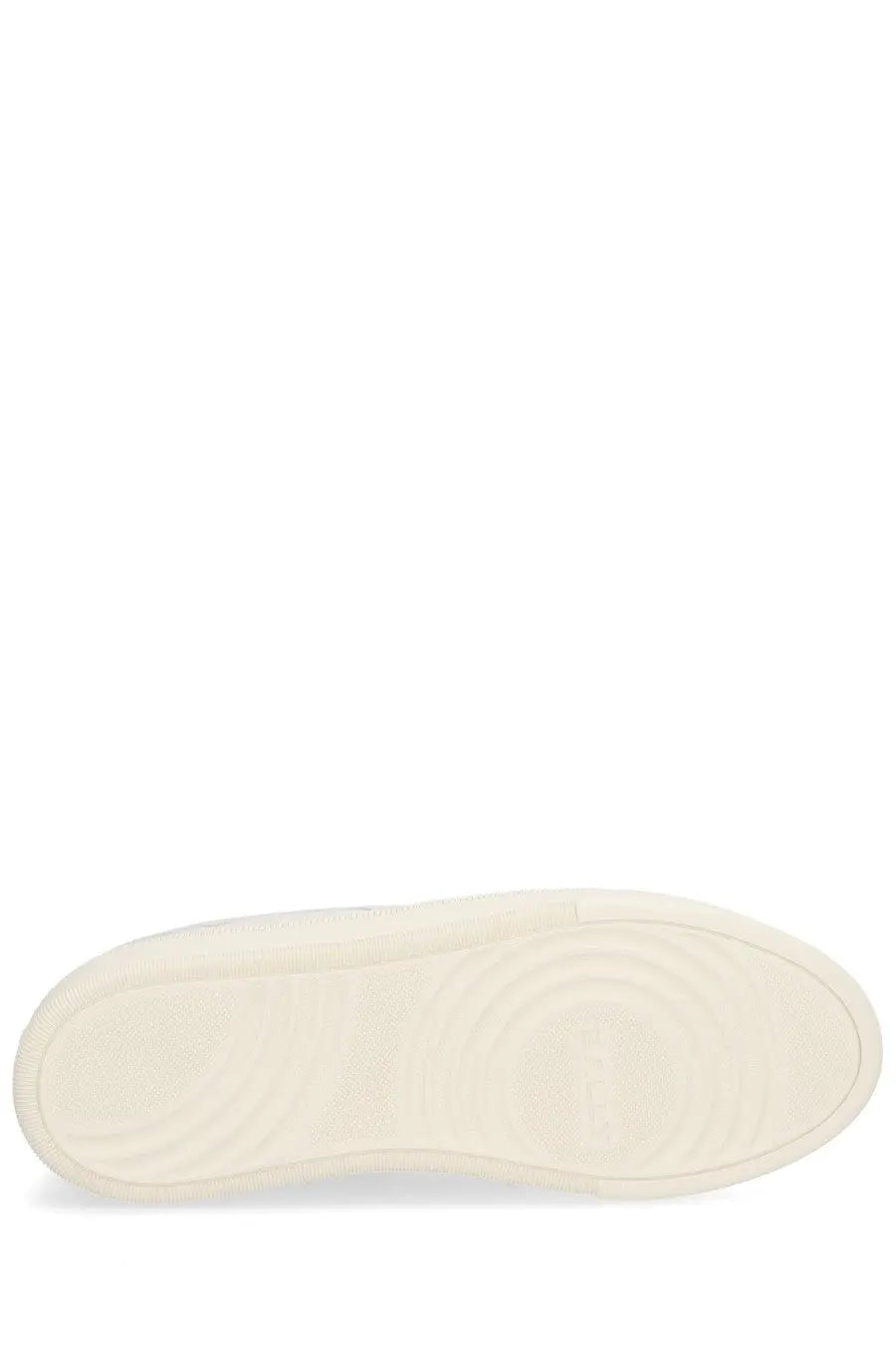 Cream-colored rubber sole with subtle concentric circular patterns on bally men’s raise sneaker white