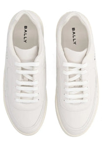 Bally men’s raise sneaker white with white leather material and minimalist design with matching laces