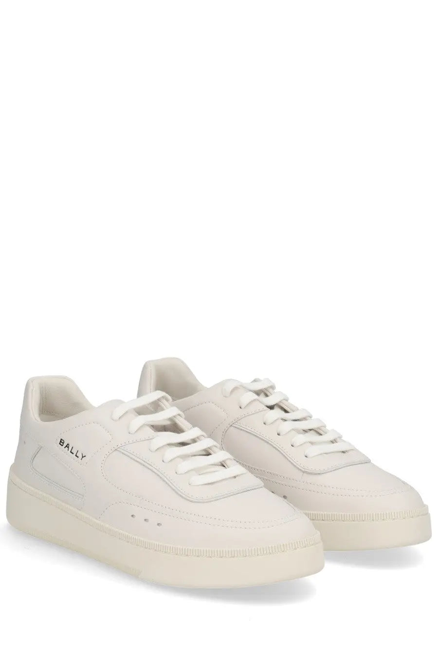 Bally men’s raise sneaker white featuring white bally sneakers with clean minimalist design and matching laces