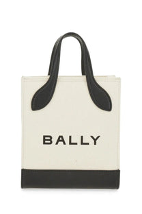 Bally women’s mini tote bag in white and black with contrasting leather handles for stylish everyday use