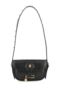 Bally women’s Beckett black leather crossbody bag with gold-tone hardware and studded strap