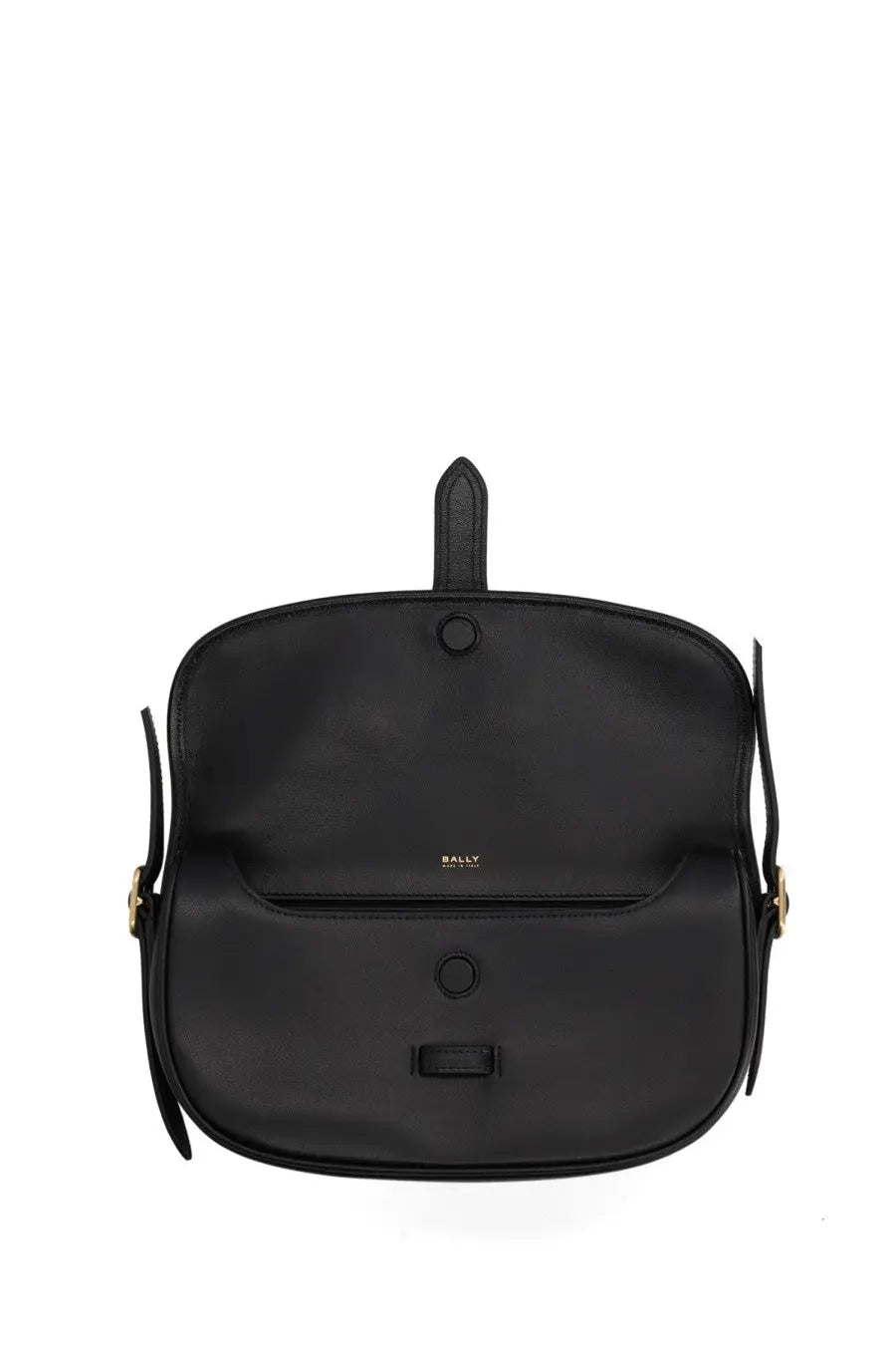 Bally women’s beckhett bag black black leather crossbody bag with gold-tone hardware and minimalist design