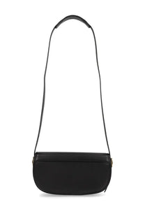 Bally women’s Beckhett bag in black leather with gold-tone hardware and a curved top handle crossbody style