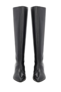 Bally women’s boot alva black knee-high leather boots with a sleek pointed toe design