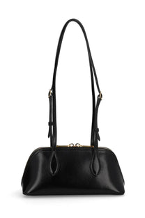 Bally women’s praline bag black black leather handbag with sleek glossy finish and gold tone hardware accents
