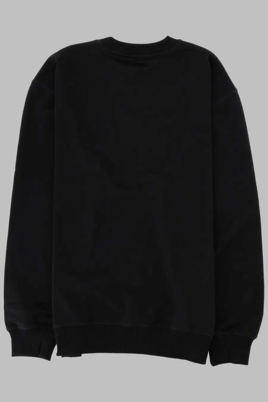 Balmain men’s classic black crewneck sweatshirt with ribbed cuffs and hem in soft cotton material