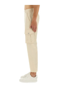 Beige balmain men’s cotton cargo pants with a clean tailored fit and functional side pockets