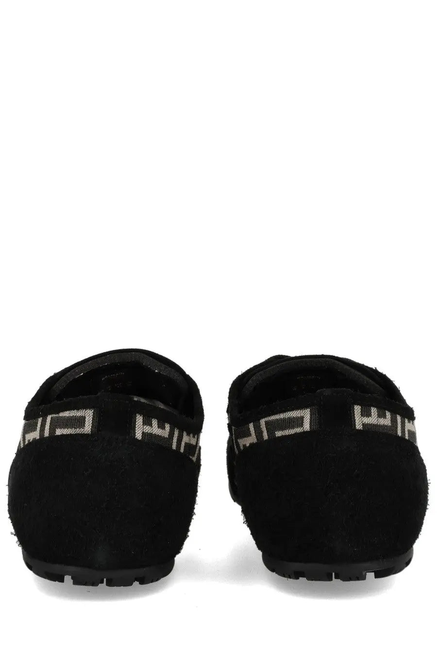 Balmain men’s racer sneaker black featuring black suede loafers with a silver greek key pattern on the strap