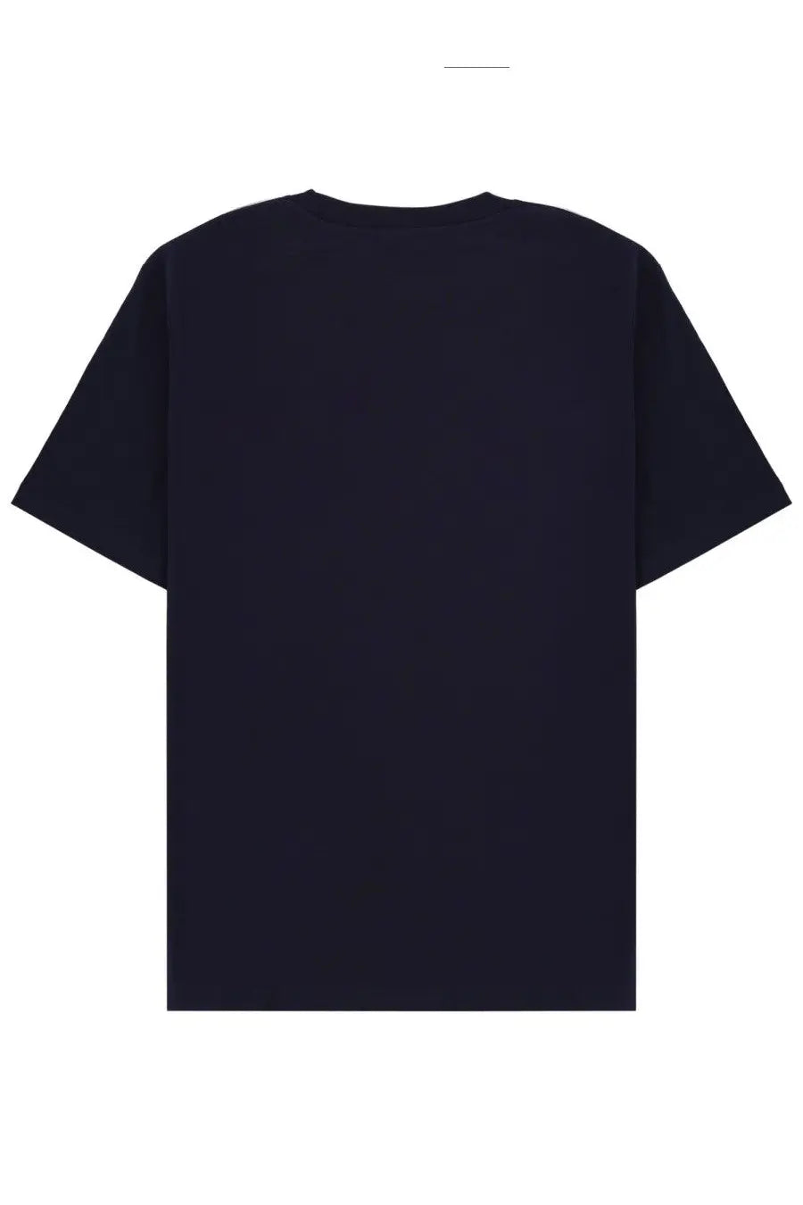 Black short-sleeved cotton crew neck t-shirt for men by Balmain shown from the front in blue product listing