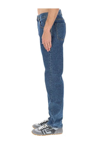 Balmain men’s straight denim jeans in classic blue with a straight-leg cut and standard front pockets