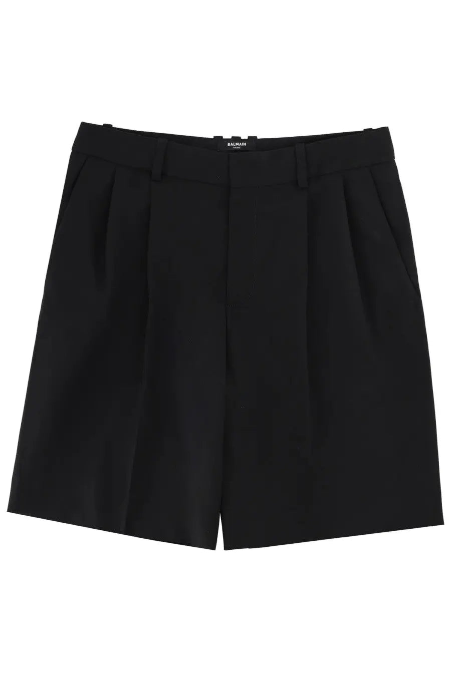 Balmain Men's Wool Tailored Shorts Black
