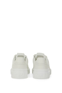 Balmain women’s white leather sneakers with a chunky sole and minimalist design