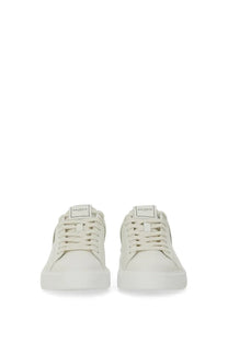 Balmain women’s sneaker court white pair of off-white minimalist leather sneakers with matching laces