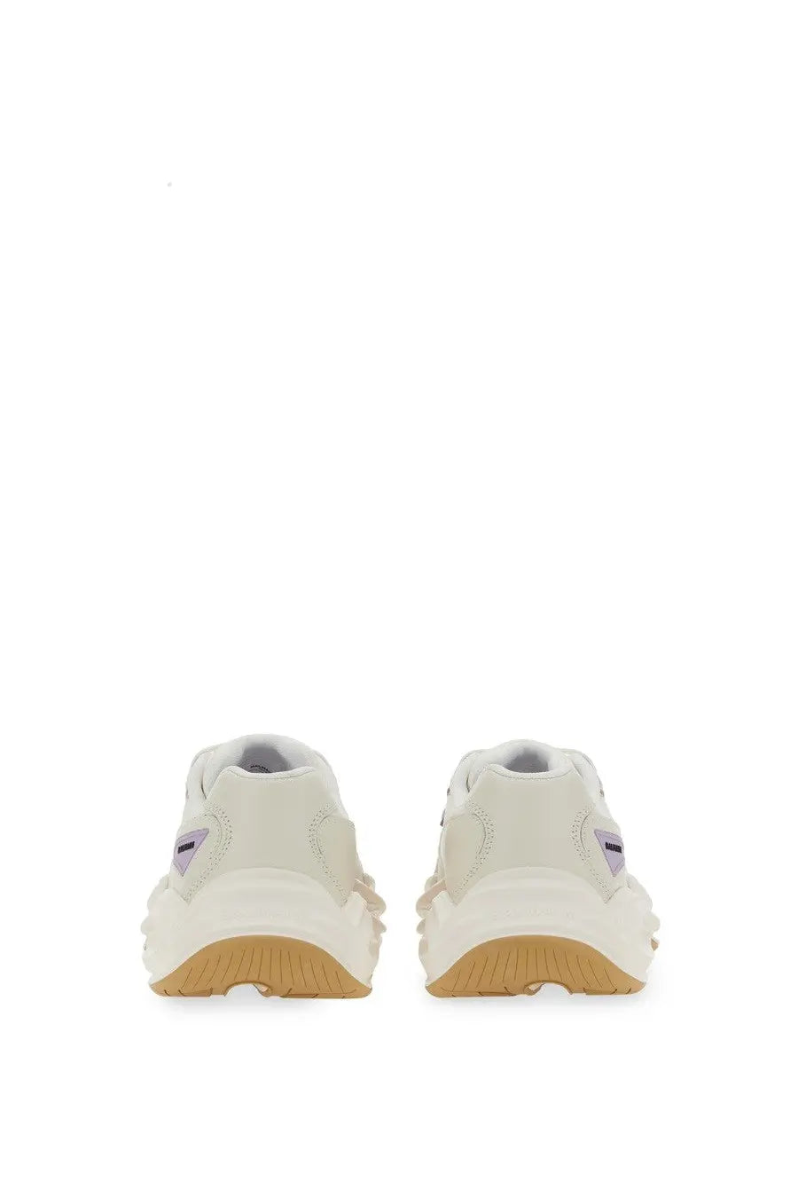 Balmain women’s sneaker DR4G0N white cream chunky sneaker with textured layered sole and subtle purple branding accents