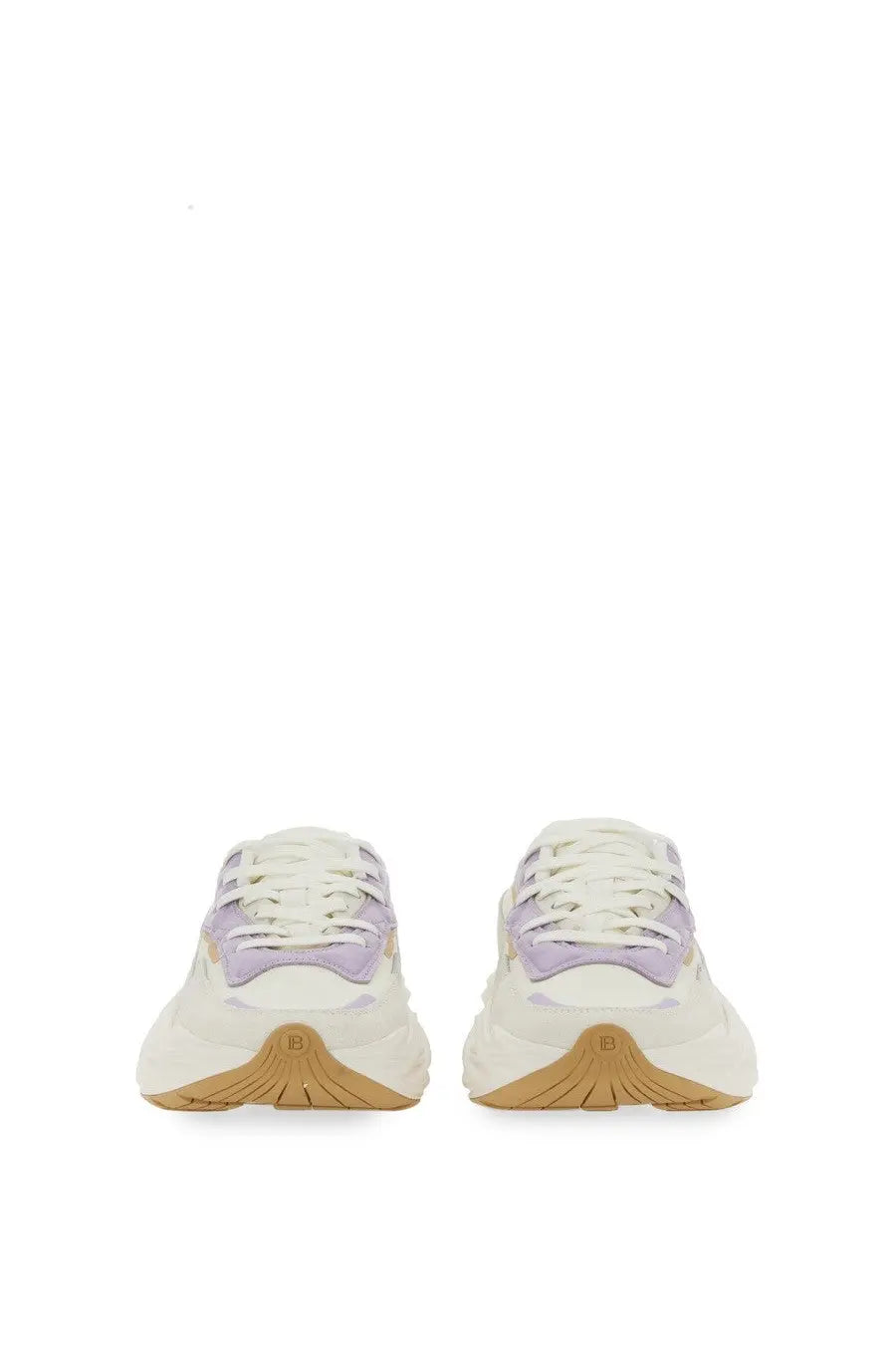 Balmain women’s sneaker dr4g0n white cream-colored with lavender accents and chunky sole in a modern design
