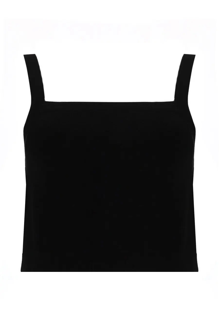Balmain women’s black sleeveless crop top with thin straps and square neckline perfect for stylish casual wear