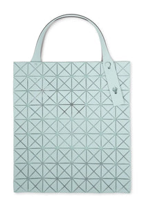 Bao Bao Issey Miyake women’s prism plus tote bag in light blue with geometric pattern and silver-toned metallic stitching