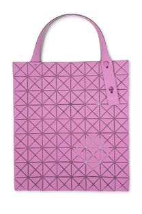 Bao Bao Issey Miyake women’s prism plus tote bag in pink geometric pattern with glossy finish and matching handles