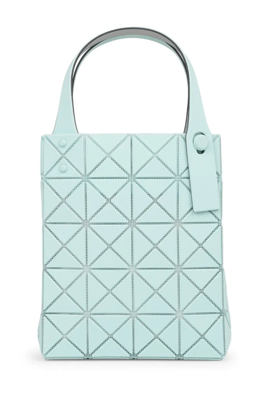 Bao Bao Issey Miyake women’s prism plus tote bag in mint green with geometric faceted design and silver hardware