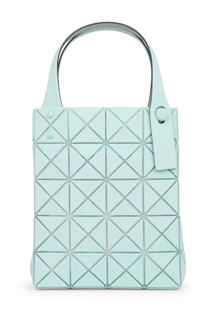 Mint green geometric-patterned leather Bao Bao Issey Miyake prism plus tote bag with silver-toned hardware