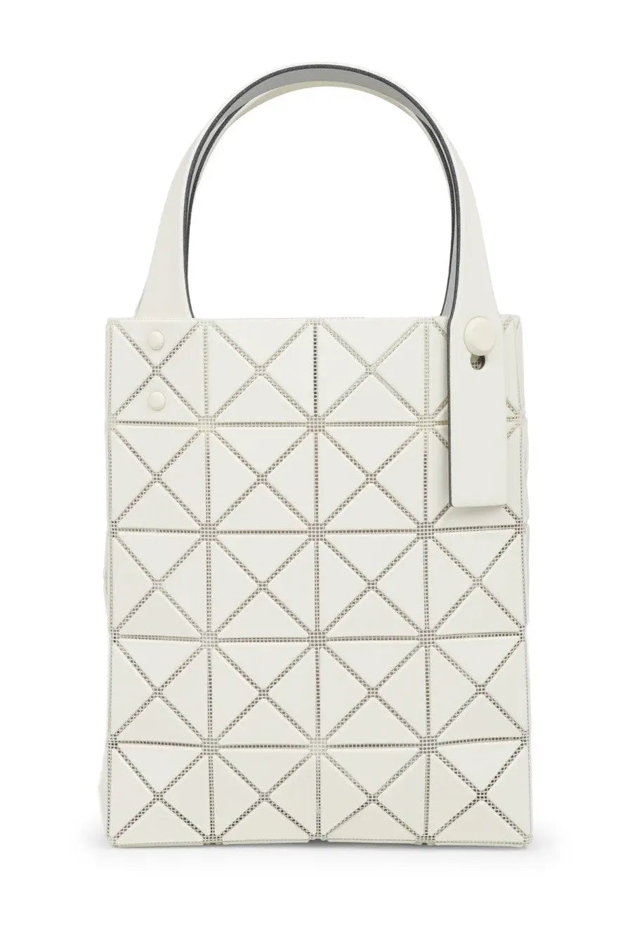 Bao bao Issey Miyake women’s prism plus tote bag white with white geometric triangular stitching and minimalist design