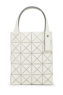 Bao Bao Issey Miyake women’s white tote bag with geometric triangular stitching and minimalist design