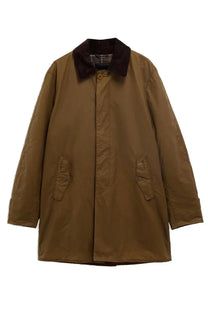 Baracuta men’s baracuta barbour coat brown waxed cotton with dark brown fur-lined collar and plaid inner lining