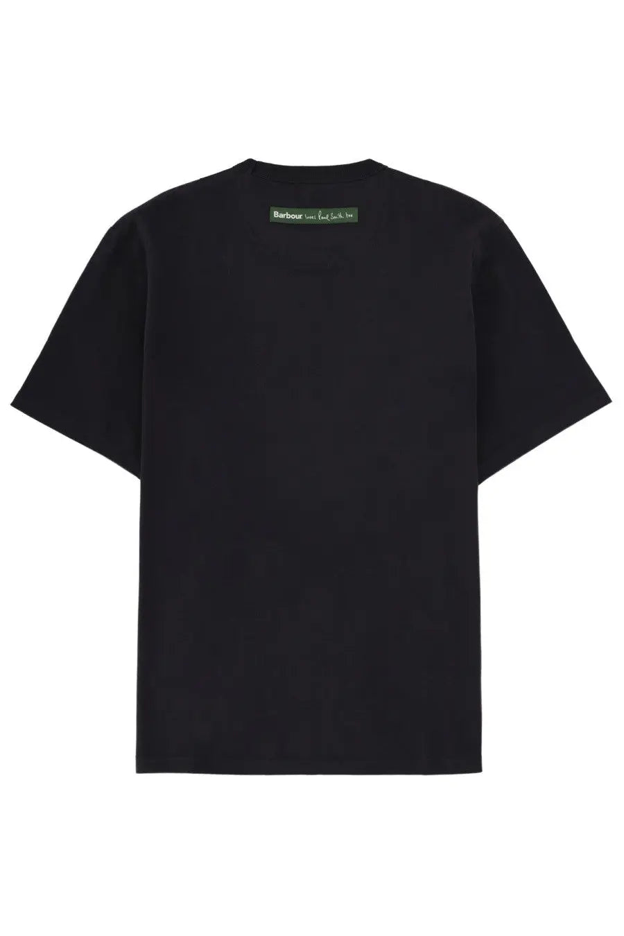 Barbour men’s cotton blue shirt featuring paul smith black t-shirt with minimalist design and subtle neckline tag